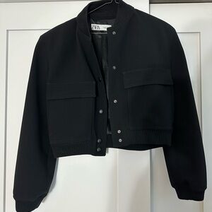 Zara Women's Black Bomber Jacket
